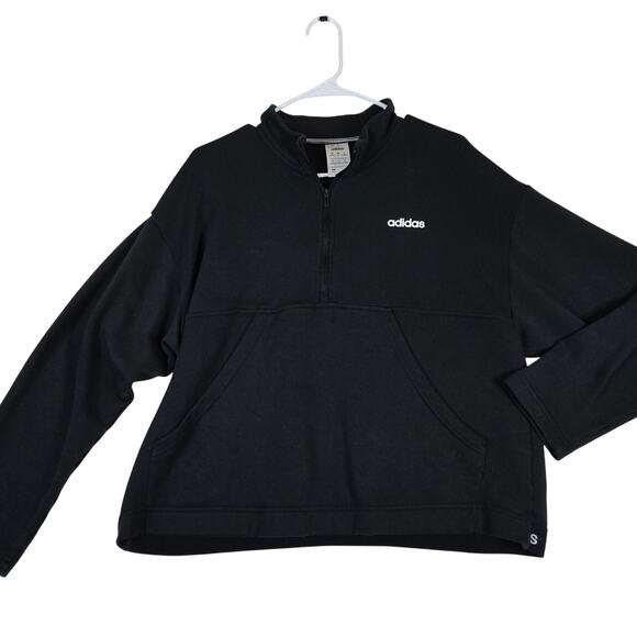 adidas Tops - Adidas Half Zip Cropped Sweatshirt Womens size XL Oversized Pullover 0812